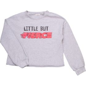 Next Feliratos szürke pulóver (128) kislány