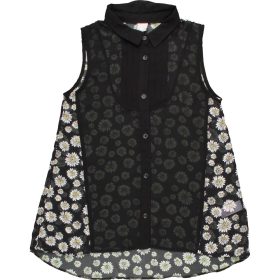 TU Fekete-virágos sifon blúz (128) kislány