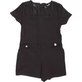 Csipkés fekete playsuit (116) kislány
