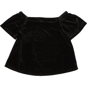 Fekete bársony felső (140) lány