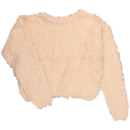 Drapp szőrös  pulóver (140) lány