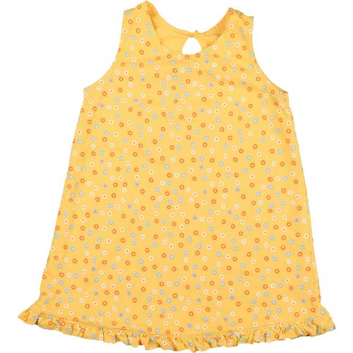 Virágos-sárga kifordítható ruha (86) baba