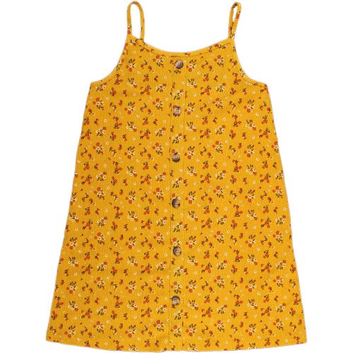 Primark Virágos mustár ruha (128) kislány