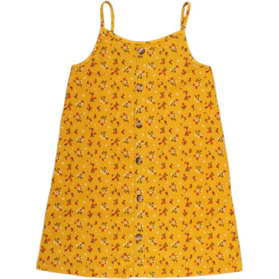 Primark Virágos mustár ruha (128) kislány
