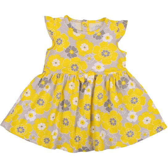 Sárga virágos ruha (68-74)