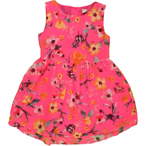 TU Virágos pink ruha (98) kislány
