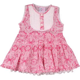 Mintás rózsaszín ruha (80) baba
