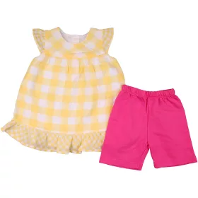 Kockás-fukszia szett (68) baba