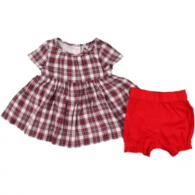 Kockás-piros szett (62) baba