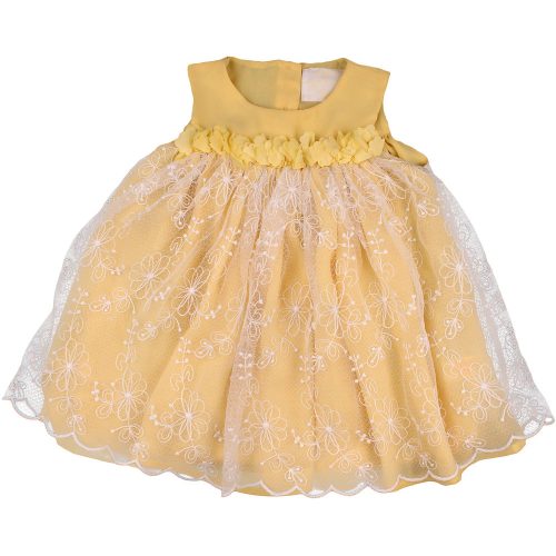 F&F Szalagvirágos sárga ruha (86) baba