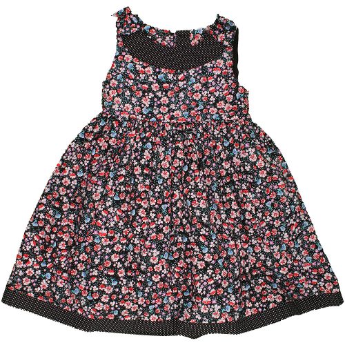 Virágos fekete ruha (110-116) kislány