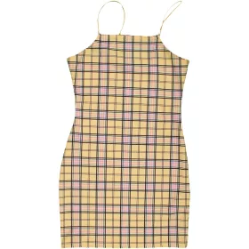 New Look Kockás sárga ruha (140-146) lány