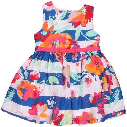 Virágos-csíkos ruha (86-92)