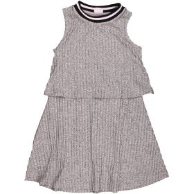 F&F Szürke bordázott ruha (128) kislány