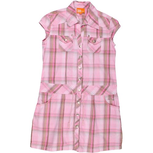 Kockás rózsaszín ruha (140) lány
