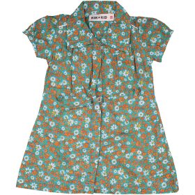 Virágos kék ruha (68) baba