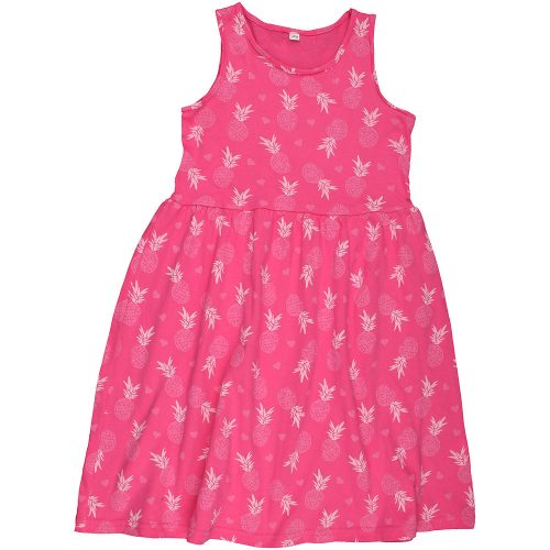 Ananászos pink ruha (122-128) kislány