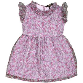 Lilavirágos ruha (98) kislány