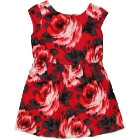 Mintás piros ruha (116-122) kislány