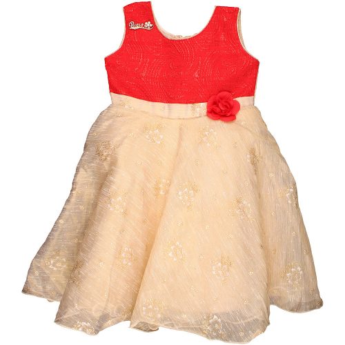 Piros-bézs ruha (92) kislány