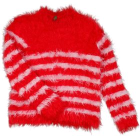 Benetton Csíkos szőrös pulóver (110) kislány