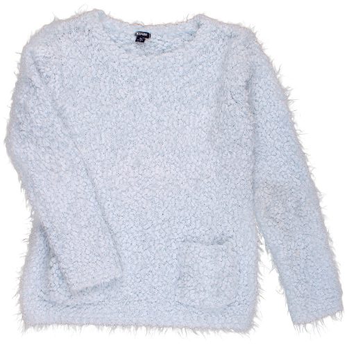 Kék szőrös pulóver (128) kislány