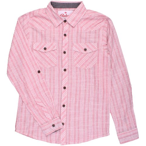 Rebel Csíkos rózsaszín ing (152) fiú