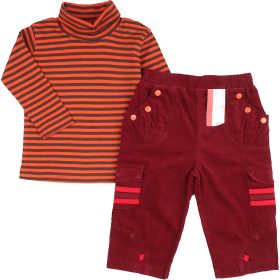 Csíkos-bordó szett (74-80) baba