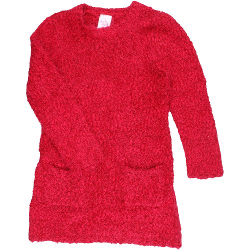 Csillogó piros pulóver (116) kislány