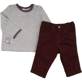 Szürke-bordó szett (68-74) baba