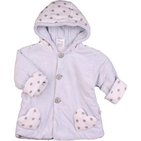 Pöttyös-kék plüss kabátka (62)