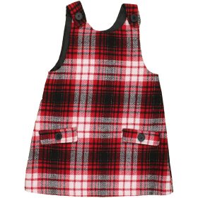 Piroskockás szövetruha (104) kislány