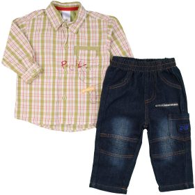 Kockás-kék szett (68) baba