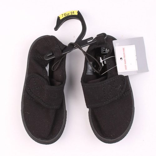 F&F Fekete vászon cipő (24) baba