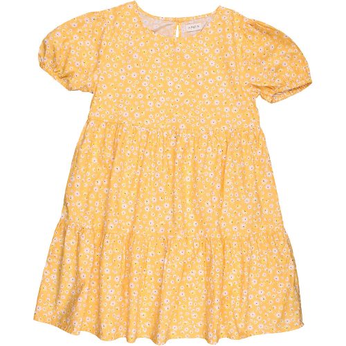 F&F Virágos sárga ruha (140) lány