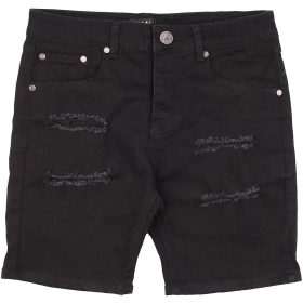 Fekete szaggatott rövidnadrág (46)  férfi