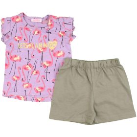 Flamingós-khaki szett (62-68) baba