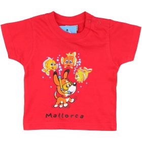 Mintás piros póló (62) baba