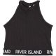 River Island Bordázott fekete top (128) kislány