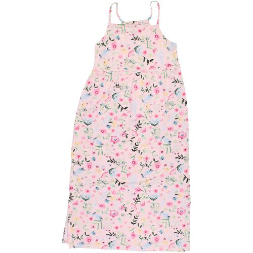 TU Virágos rózsaszín ruha (116) kislány