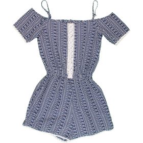 New Look Mintás kék playsuit (146) lány