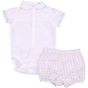 Fehér-lilakockás szett (68) baba