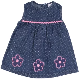 Pöttyös farmerkék ruha (62) baba