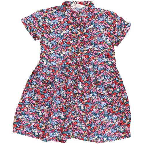 H&M Színesvirágos ruha (122) kislány