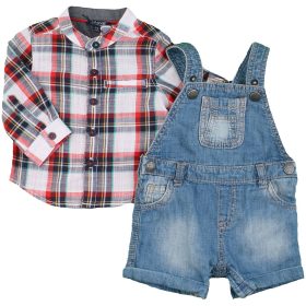 Kockás-farmer szett (68) baba