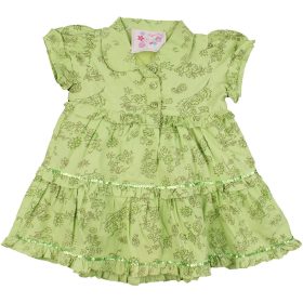 Virágos zöld ruha (68) baba