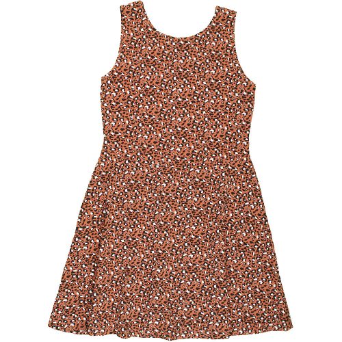 Mintás barna ruha (140-146) lány