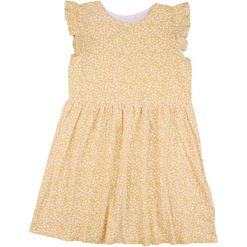 Csillagos mustár ruha (122-128) kislány