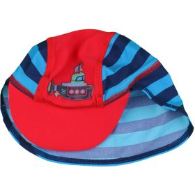 TU Csíkos-piros strandsapka (6-12 hó) baba