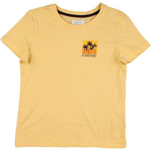 Pálmafás sárga póló (128) kisfiú